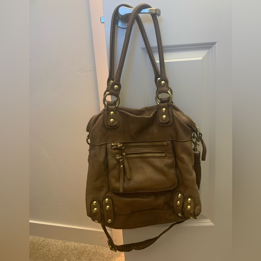 Linea Pelle Vintage Leather Crossbody Tote
